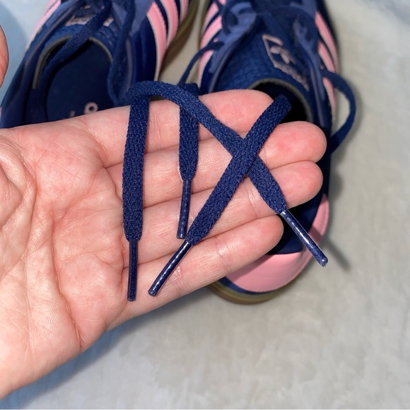 Adidas Gazelle Platform Sneakers Navy Pink Stripes Size 8.5 - Picture 13 of 13